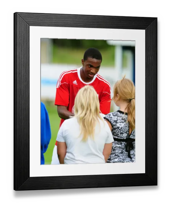 Framed Print : Marlon Jackson in Action: Vallens IF vs. Bristol City