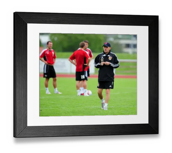 Framed Print : Steve Coppell's Unwavering Focus: Intense Training at Bristol City FC Framed Print : Steve Coppell's Unwavering Focus: Intense Training at Bristol City FC