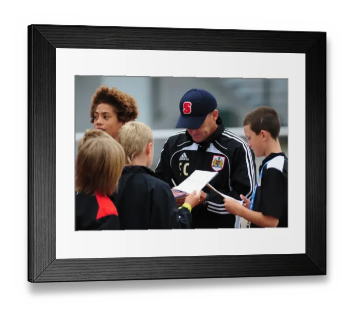 Framed Print : Steve Coppell Connects with Bristol City Academy Players: Autograph Signing Session at Training Framed Print : Steve Coppell Connects with Bristol City Academy Players: Autograph Signing Session at Training