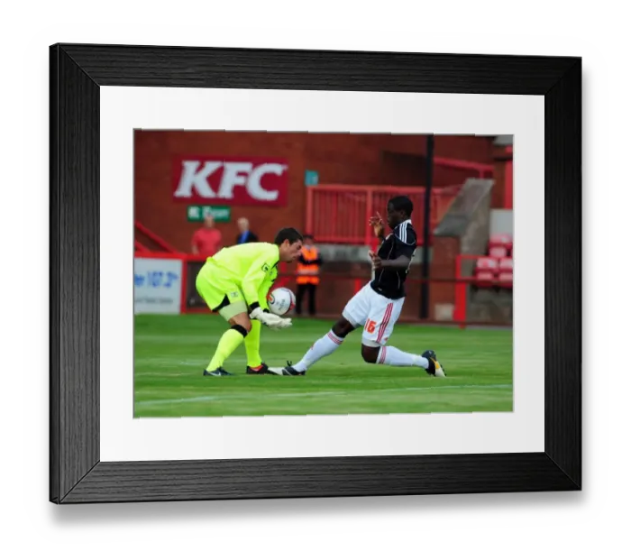 Framed Print : Bristol Citys John Akinde goes for goal