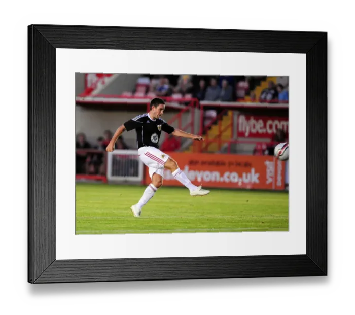 Framed Print : Bristol Citys Lee Johnson goes close with a long range effort
