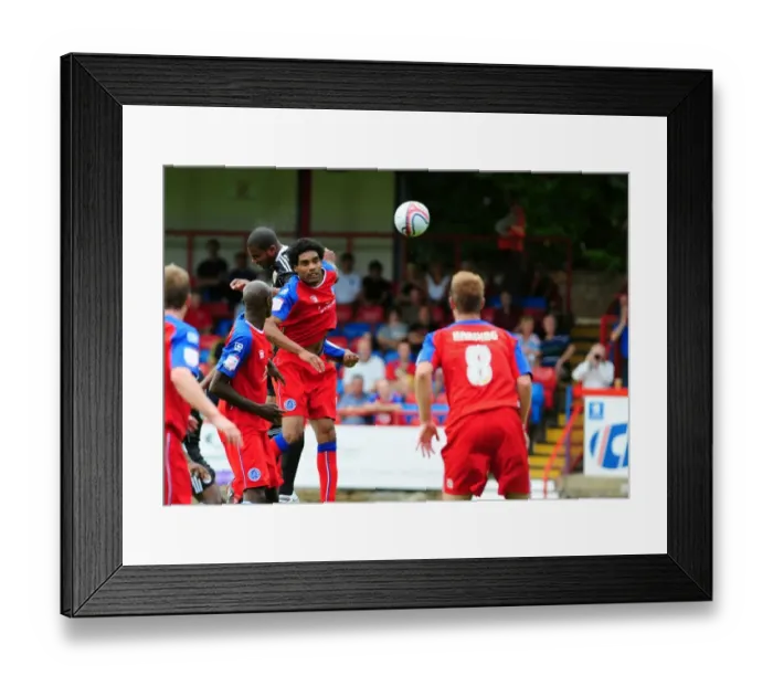 Framed Print : Marvin Elliott Charges Towards Goal: Determination at Aldershot Framed Print : Marvin Elliott Charges Towards Goal: Determination at Aldershot