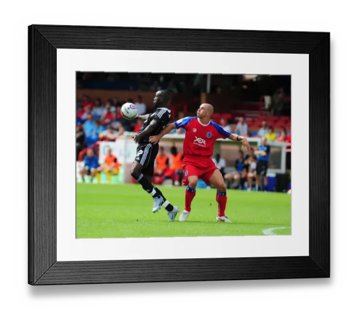 Framed Print : Bristol Citys Albert Adomah holds up the ball