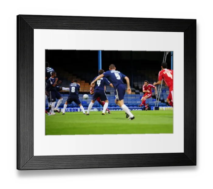Framed Print : Jamie McAllister Scores the Opener: Carling Cup 2010 - Bristol City vs. Southend United