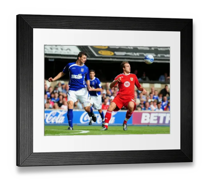 Framed Print : Brett Pitman Strikes: Championship Clash between Ipswich and Bristol City, August 2010 Framed Print : Brett Pitman Strikes: Championship Clash between Ipswich and Bristol City, August 2010