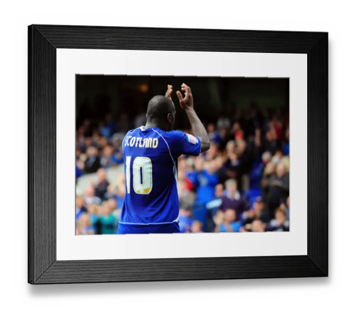Framed Print : Jason Scotland Scores Against Bristol City for Ipswich in 2010 Championship Match