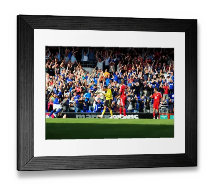 Framed Print : Frustration on Portman Road: David James Reacts to Ipswich's Goal (Ipswich Town vs. Bristol City, Championship, 2010)