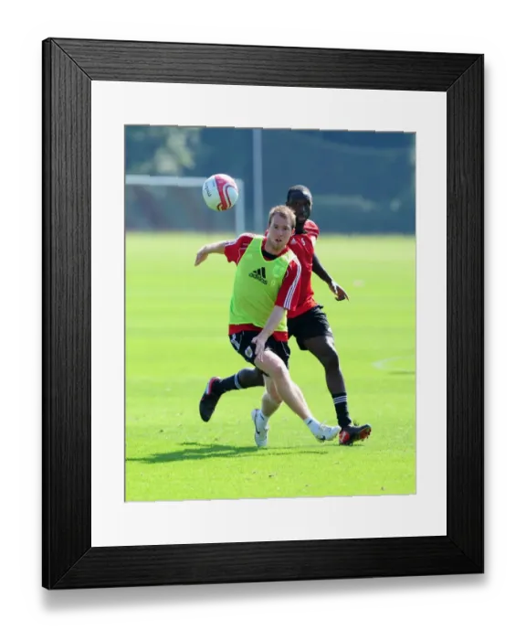 Framed Print : Bristol City First Team: Gearing Up for the 2010-11 Championship Season - Training Session (September 2, 2010)
