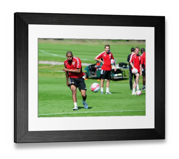 Framed Print : Bristol City First Team: Gearing Up for Season 10-11 - Training Session on September 2, 2010