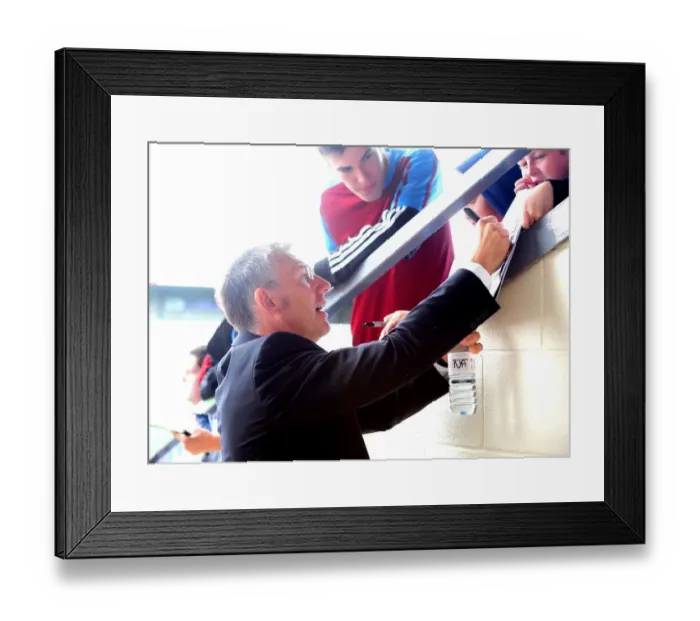 Framed Print : Nigel Adkins of Scunthorpe United Signs Autographs During Bristol City Championship Clash at Glanford Park, 2010