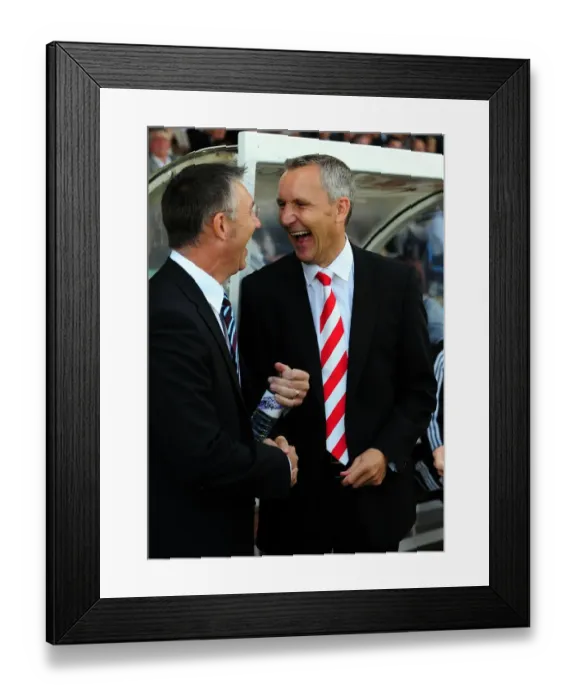 Framed Print : Keith Millen and Nigel Adkins Share a Laugh: Scunthorpe United vs. Bristol City, Championship Match, September 11, 2010 Framed Print : Keith Millen and Nigel Adkins Share a Laugh: Scunthorpe United vs. Bristol City, Championship Match, September 11, 2010
