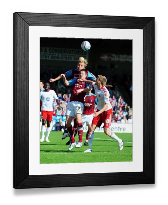 Framed Print : Challenging for Aerial Supremacy: Wright vs. Stead in Scunthorpe United vs. Bristol City Championship Clash (September 11, 2010) Framed Print : Challenging for Aerial Supremacy: Wright vs. Stead in Scunthorpe United vs. Bristol City Championship Clash (September 11, 2010)