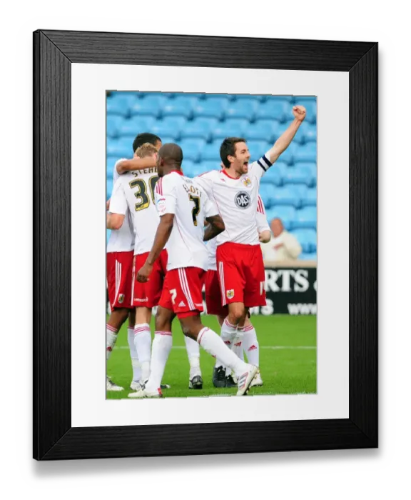 Framed Print : Cole Skuse's Goal Celebration: Bristol City's Victory Over Scunthorpe United in Championship (11-09-2010) Framed Print : Cole Skuse's Goal Celebration: Bristol City's Victory Over Scunthorpe United in Championship (11-09-2010)