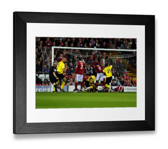 Framed Print : Marvin Sordell Scores Opening Goal: Bristol City vs. Watford, Championship 2010 Framed Print : Marvin Sordell Scores Opening Goal: Bristol City vs. Watford, Championship 2010