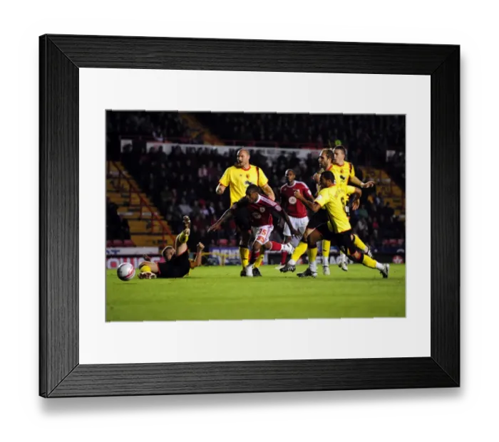 Framed Print : Bristol City's Danny Rose Claims for Penalty Against Watford in Championship Match, 2010