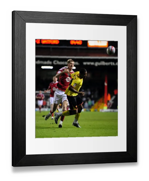 Framed Print : Bristol City vs Watford: Jon Stead vs Adrian Mariappa Battle for Possession in Championship Match, September 2010 Framed Print : Bristol City vs Watford: Jon Stead vs Adrian Mariappa Battle for Possession in Championship Match, September 2010