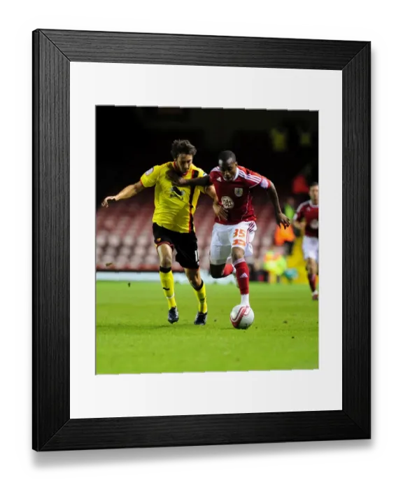 Framed Print : Bristol City vs Watford: Intense Battle Between Danny Rose and Will Buckley in Championship Match, September 2010 Framed Print : Bristol City vs Watford: Intense Battle Between Danny Rose and Will Buckley in Championship Match, September 2010
