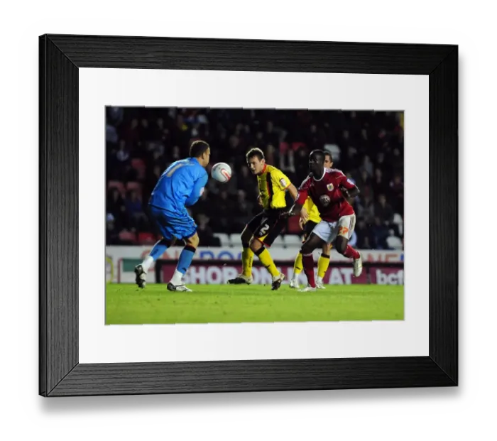 Framed Print : Bristol City vs. Watford: A Football Showdown - Season 10-11 Framed Print : Bristol City vs. Watford: A Football Showdown - Season 10-11