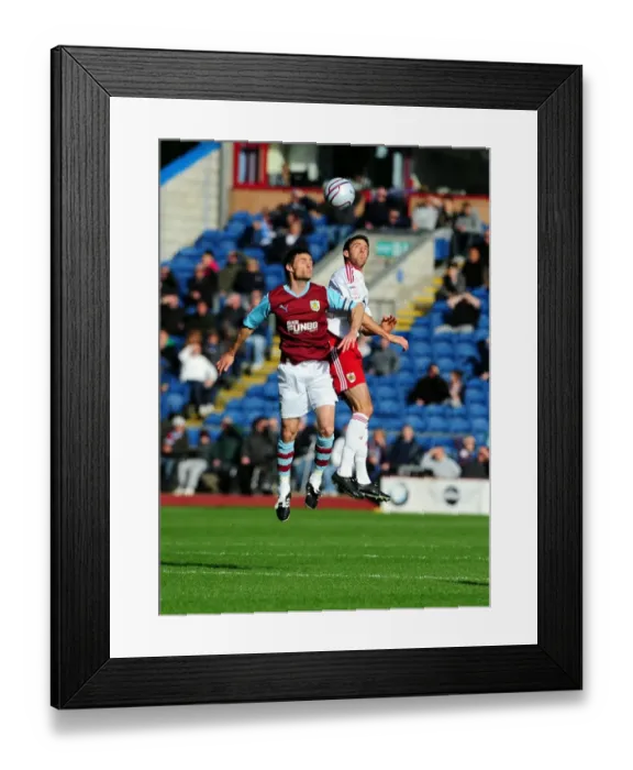 Framed Print : Intense Aerial Battle: Cole Skuse vs Graham Alexander, Championship Football, 2010 - Turf Moor