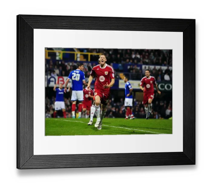 Framed Print : Jon Stead's Thrilling Goal Celebration vs. Portsmouth in Championship Match, September 2010 Framed Print : Jon Stead's Thrilling Goal Celebration vs. Portsmouth in Championship Match, September 2010