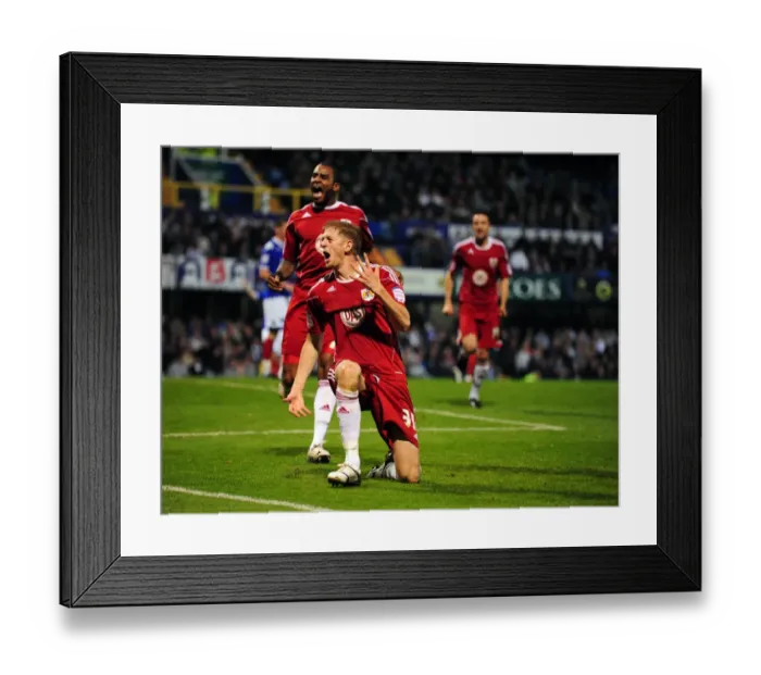 Framed Print : Jon Stead's Thrilling Goal Celebration: Portsmouth vs. Bristol City, Championship 2010 Framed Print : Jon Stead's Thrilling Goal Celebration: Portsmouth vs. Bristol City, Championship 2010