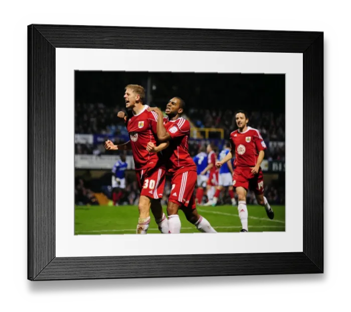 Framed Print : Jon Stead's Euphoric Goal Celebration: Portsmouth vs. Bristol City (Championship 2010) Framed Print : Jon Stead's Euphoric Goal Celebration: Portsmouth vs. Bristol City (Championship 2010)