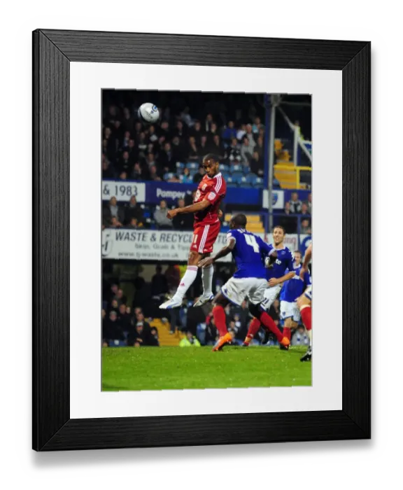 Framed Print : Bristol City's Danny Haynes Narrowly Misses Header Goal Against Portsmouth in Championship Match, September 2010 Framed Print : Bristol City's Danny Haynes Narrowly Misses Header Goal Against Portsmouth in Championship Match, September 2010