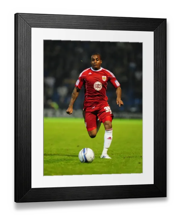 Framed Print : Danny Rose in Action: Portsmouth vs. Bristol City Championship Clash at Fratton Park (September 2010)