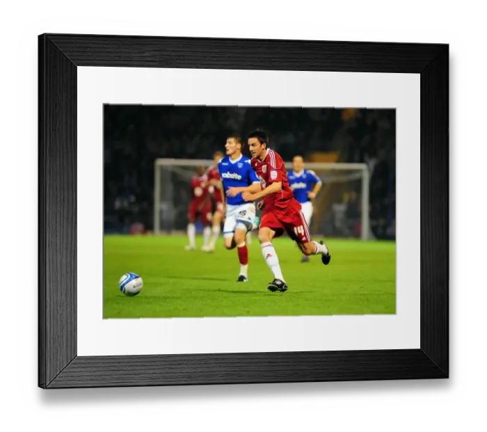 Framed Print : Cole Skuse of Bristol City in Action Against Portsmouth, Championship Match, Fratton Park, September 2010