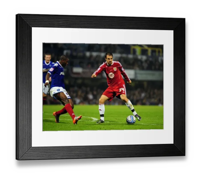 Framed Print : Brett Pitman of Bristol City Holds the Ball at Fratton Park during Portsmouth vs. Bristol City Championship Match, September 2010