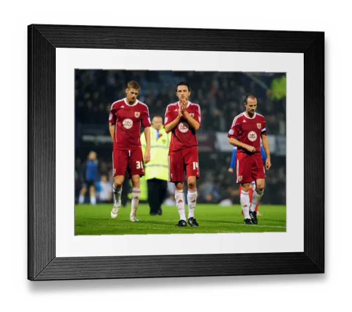 Framed Print : Cole Skuse's Emotional Tribute to Bristol City Fans at Fratton Park, 2010 Framed Print : Cole Skuse's Emotional Tribute to Bristol City Fans at Fratton Park, 2010