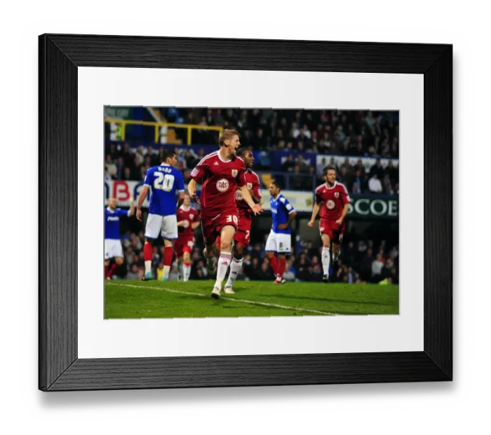 Framed Print : Championship Clash: Portsmouth vs. Bristol City at Fratton Park - September 25, 2010