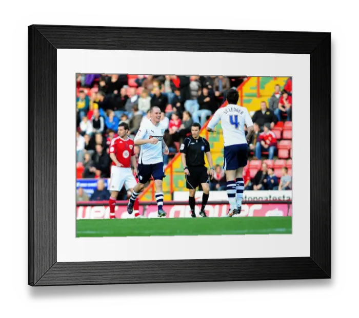 Framed Print : Iain Hume's Goal Celebration: Bristol City vs. Preston North End, Championship Match, Ashton Gate Stadium (2010)