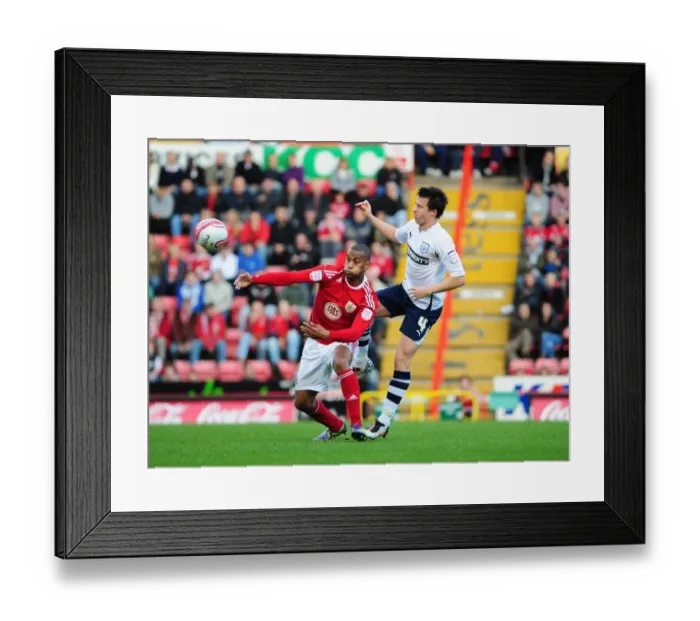 Framed Print : Battling for Championship Supremacy: Haynes vs. St. Ledger - Bristol City vs. Preston North End, 2010