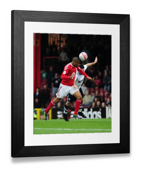 Framed Print : Bristol City's Danny Haynes Narrowly Misses Header Goal Against Preston North End - Championship Match, November 2010