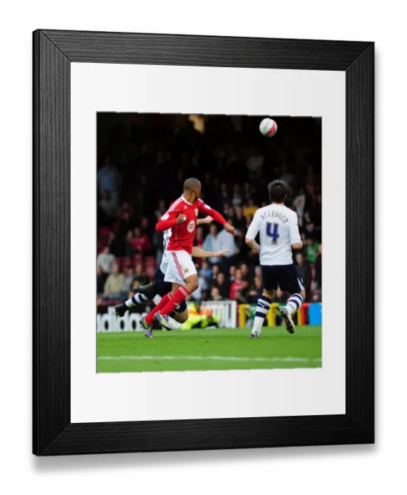 Framed Print : Narrowly Missed Goal: Danny Haynes Header for Bristol City Against Preston North End - Championship Match (06 / 11 / 2010) Framed Print : Narrowly Missed Goal: Danny Haynes Header for Bristol City Against Preston North End - Championship Match (06 / 11 / 2010)