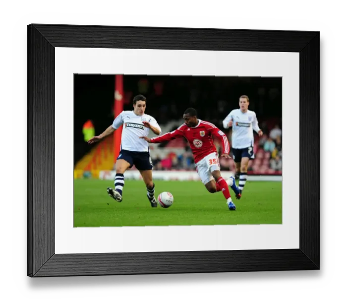 Framed Print : Battling for Championship Supremacy: Danny Rose vs. Matthew James, Bristol City vs. Preston North End (2010)
