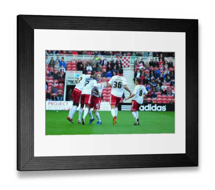 Framed Print : Marvin Elliott Scores the Winning Goal: Celebration with Team Mates (Bristol City vs. Middlesbrough) Framed Print : Marvin Elliott Scores the Winning Goal: Celebration with Team Mates (Bristol City vs. Middlesbrough)