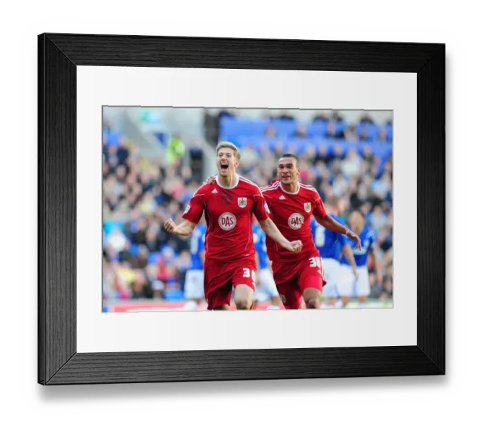 Framed Print : Jon Stead's Double: Bristol City Leads 2-0 Against Cardiff City, Npower Championship (16 / 10 / 2010)