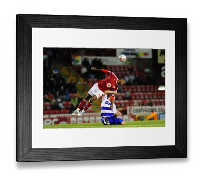 Framed Print : Intense Action: Bristol City vs QPR, Npower Championship Showdown at Ashton Gate (October 22, 2010)