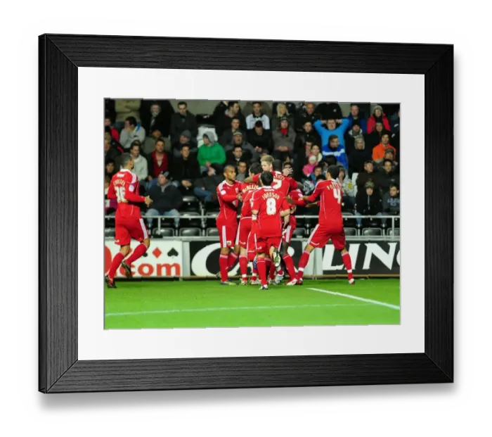 Framed Print : Bristol City's Jon Stead and Albert Adomah Celebrate Opening Goal vs Swansea City (10 / 11 / 2010) Framed Print : Bristol City's Jon Stead and Albert Adomah Celebrate Opening Goal vs Swansea City (10 / 11 / 2010)