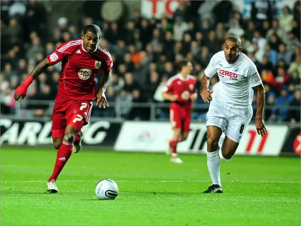 Marvin Elliott Outruns Darren Pratley: Swansea City vs. Bristol City Football Rivalry (10 / 11 / 2010, Championship)
