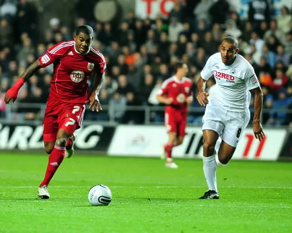Marvin Elliott Outruns Darren Pratley: Swansea City vs. Bristol City Football Rivalry (10 / 11 / 2010, Championship)