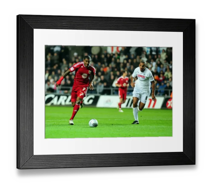 Framed Print : Marvin Elliott Outruns Darren Pratley: Swansea City vs. Bristol City Football Rivalry (10 / 11 / 2010, Championship) Framed Print : Marvin Elliott Outruns Darren Pratley: Swansea City vs. Bristol City Football Rivalry (10 / 11 / 2010, Championship)