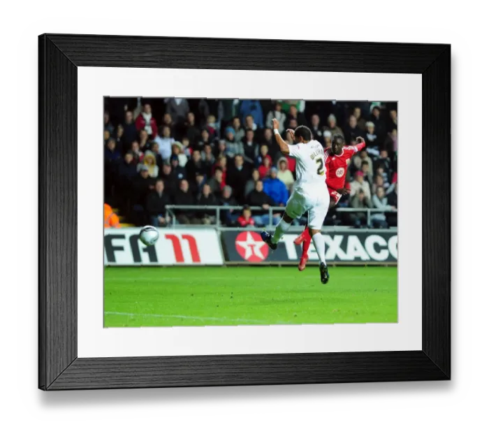 Framed Print : Adomah's Dramatic Near-Miss: Swansea City vs. Bristol City Championship Showdown (10 / 11 / 2010)