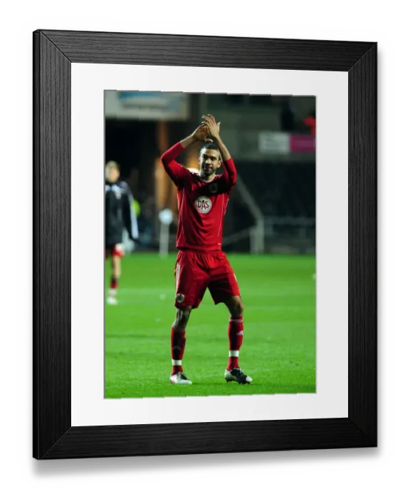 Framed Print : Bristol City's Liam Fontaine: Celebrating Championship Victory Over Swansea City (10-11-2010) Framed Print : Bristol City's Liam Fontaine: Celebrating Championship Victory Over Swansea City (10-11-2010)