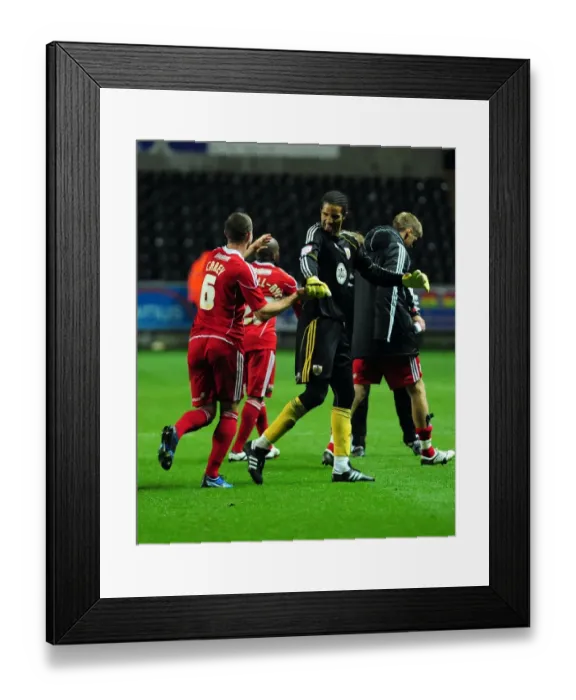 Framed Print : Bristol City's David James and Louis Carey: Championship Promotion Celebration (10 / 11 / 2010)