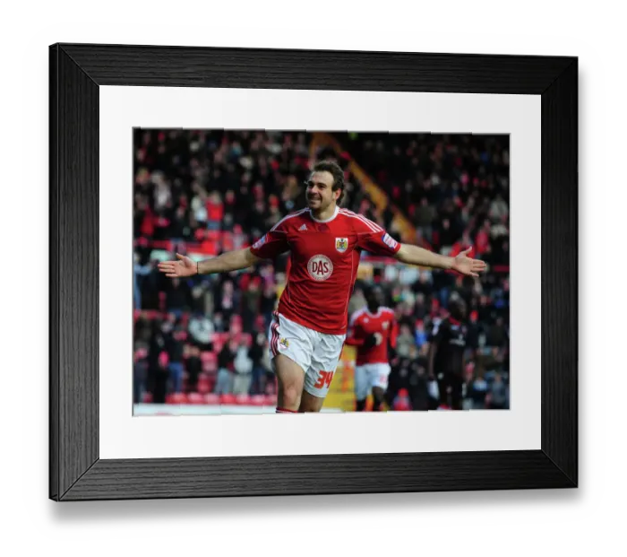 Framed Print : Bristol Citys Brett Pitman Celebrates scoring the opening goal - Photo mandatory by-line Framed Print : Bristol Citys Brett Pitman Celebrates scoring the opening goal - Photo mandatory by-line