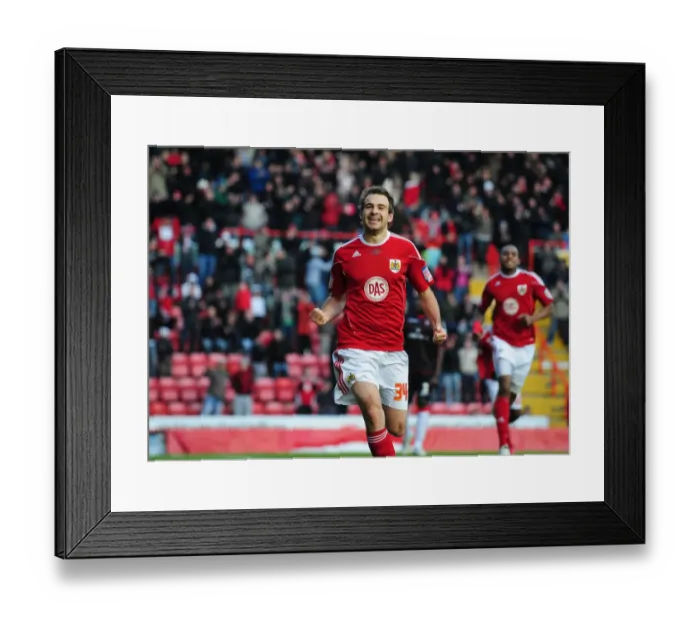 Framed Print : Brett Pitman's Double: The Moment Bristol City Claimed the Championship Title vs. Sheffield United (Nov. 27, 2010) Framed Print : Brett Pitman's Double: The Moment Bristol City Claimed the Championship Title vs. Sheffield United (Nov. 27, 2010)