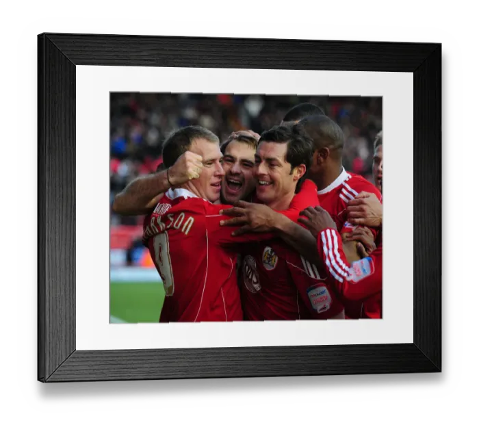 Framed Print : Double Trouble: Epic Goal Celebration of Brett Pitman and Jamie McAllister (Bristol City vs. Sheffield United, 2010) Framed Print : Double Trouble: Epic Goal Celebration of Brett Pitman and Jamie McAllister (Bristol City vs. Sheffield United, 2010)